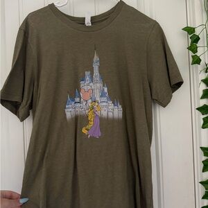 Olive Green Castle Graphic T-Shirt